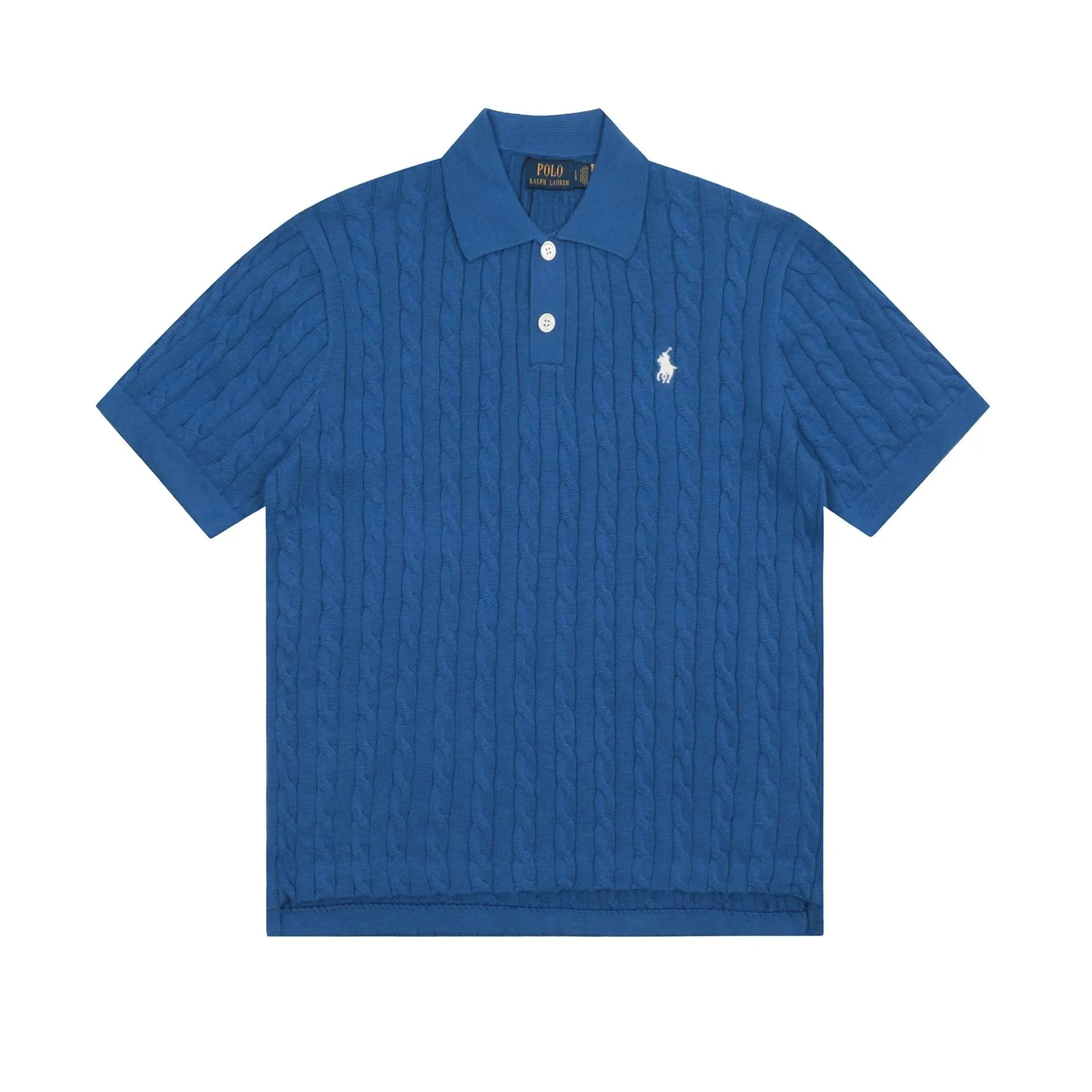Horse label POLO lapel knitted short-sleeved small twist lapel T-shirt
