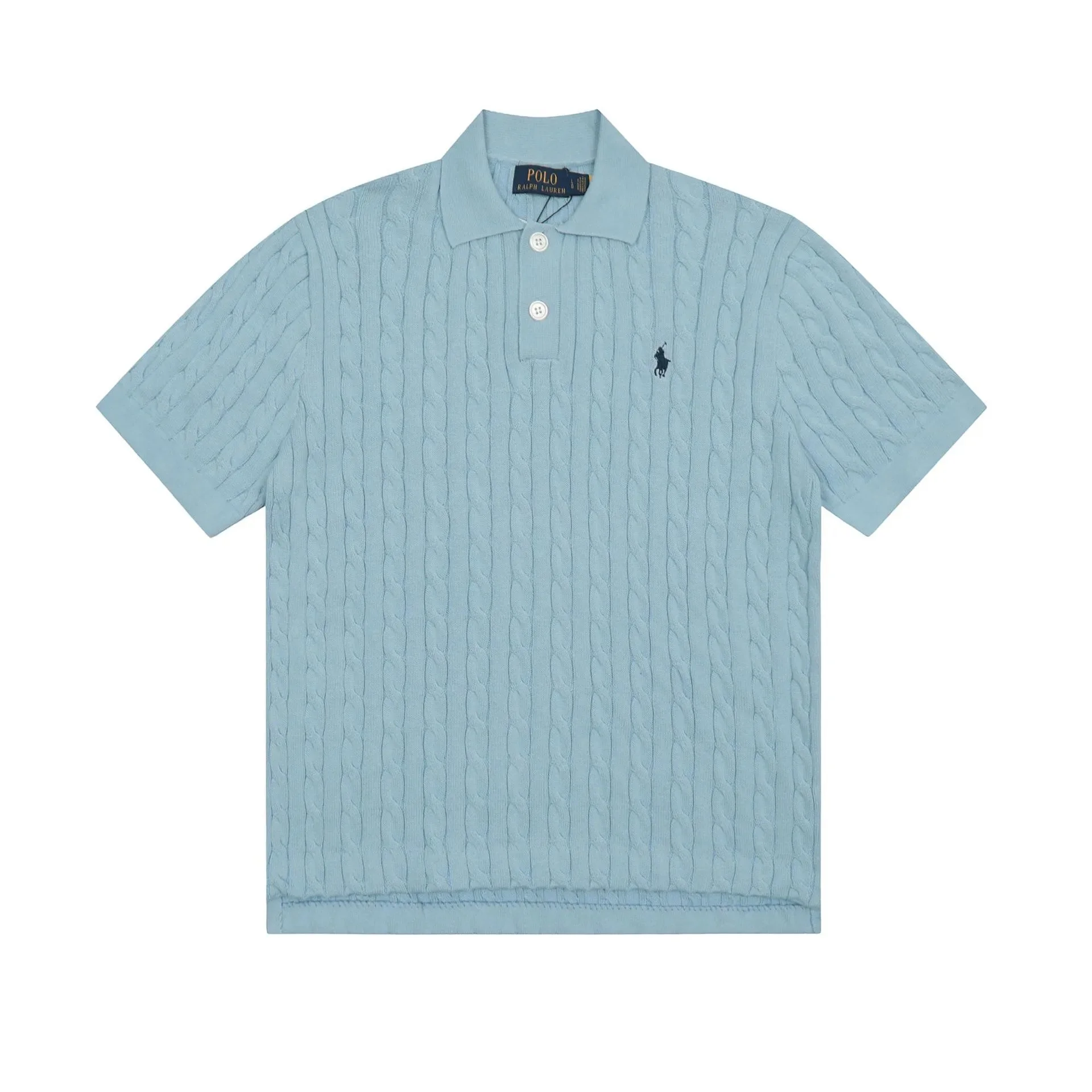Horse label POLO lapel knitted short-sleeved small twist lapel T-shirt product image