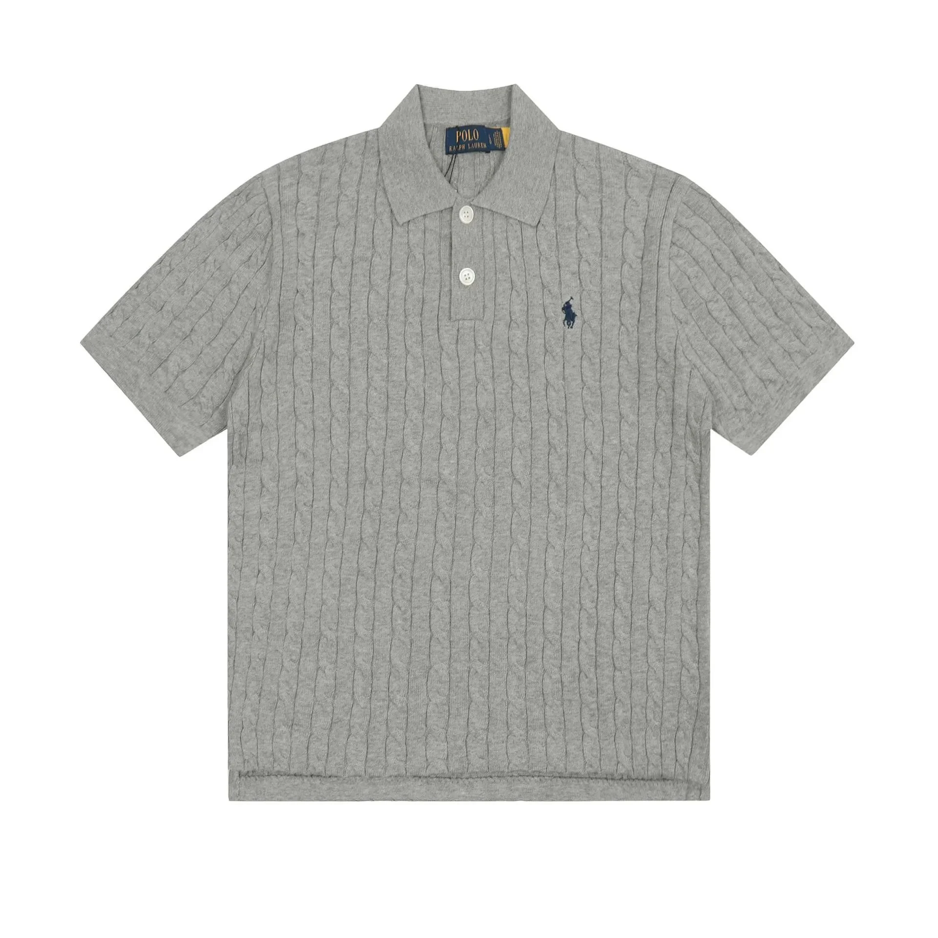 Horse label POLO lapel knitted short-sleeved small twist lapel T-shirt product image