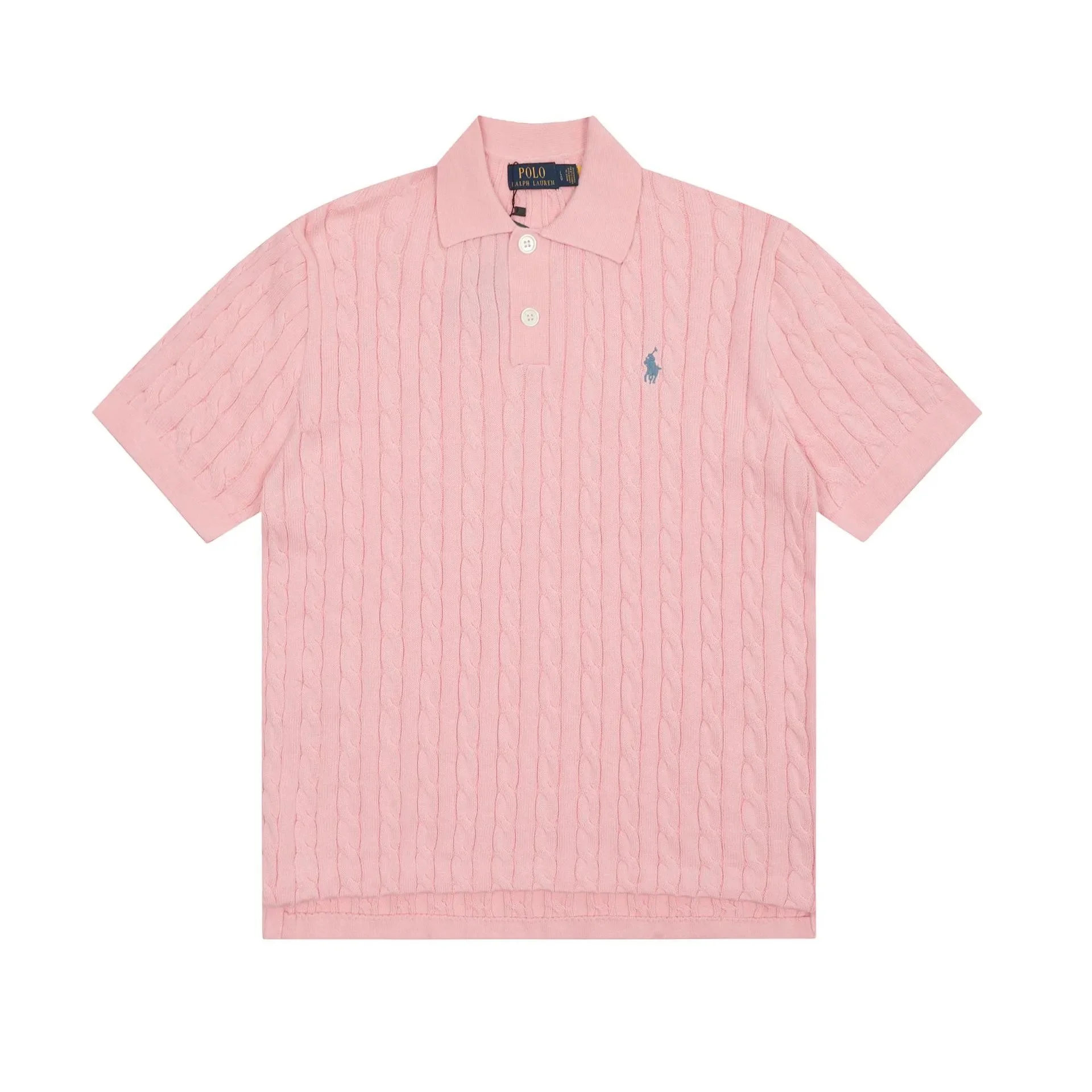 Horse label POLO lapel knitted short-sleeved small twist lapel T-shirt product image