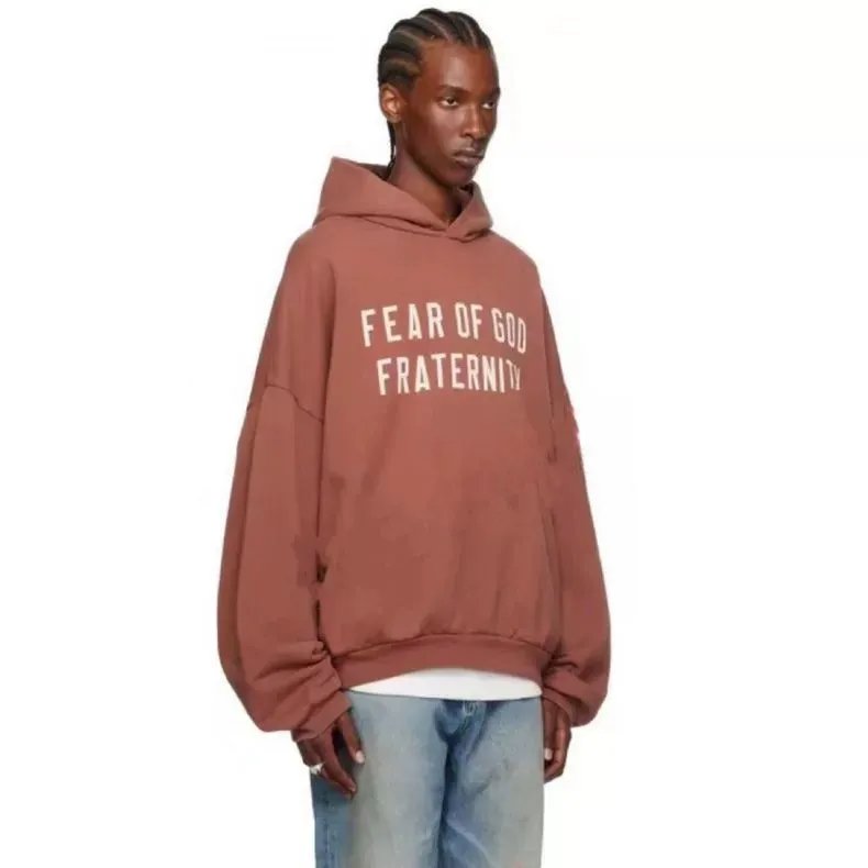 Double Letter Print Fleece Hoodie photo 7