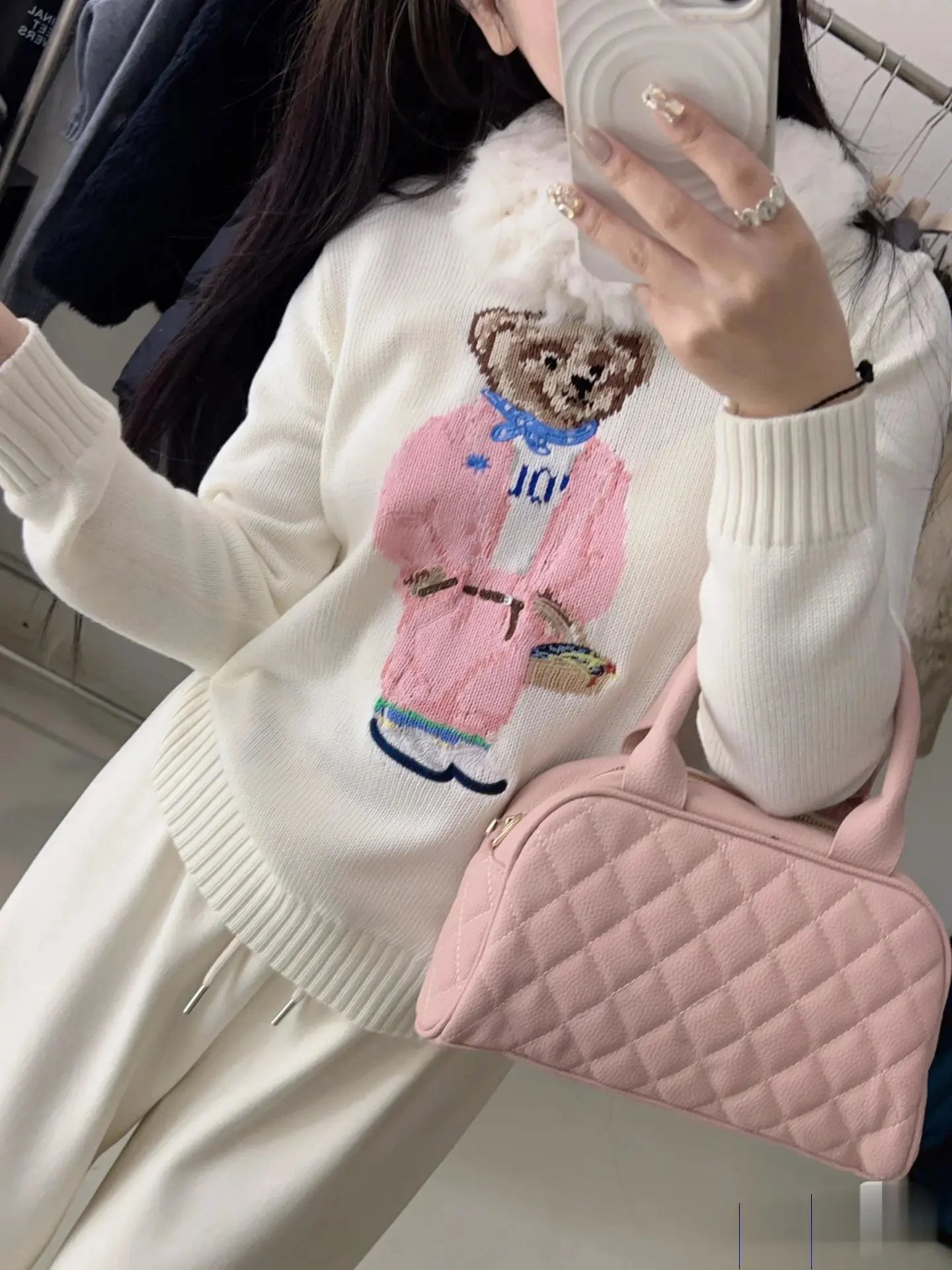 Ralph Lauren Polo Bear Knit Sweater White - 7