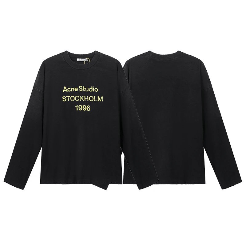 Washed Distressed Letter Print Long Sleeve T-Shirt photo 5