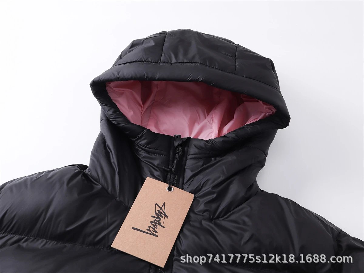 Stüssy Puffer Jacket Black with Pink Lining Down-Jacket - 6