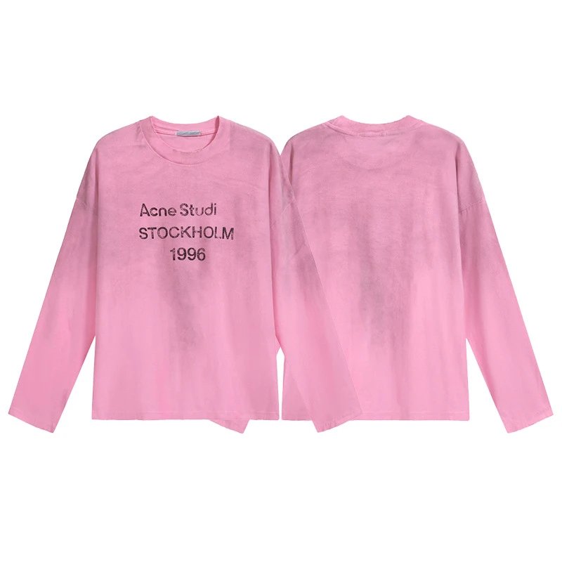 Washed Distressed Letter Print Long Sleeve T-Shirt photo 4