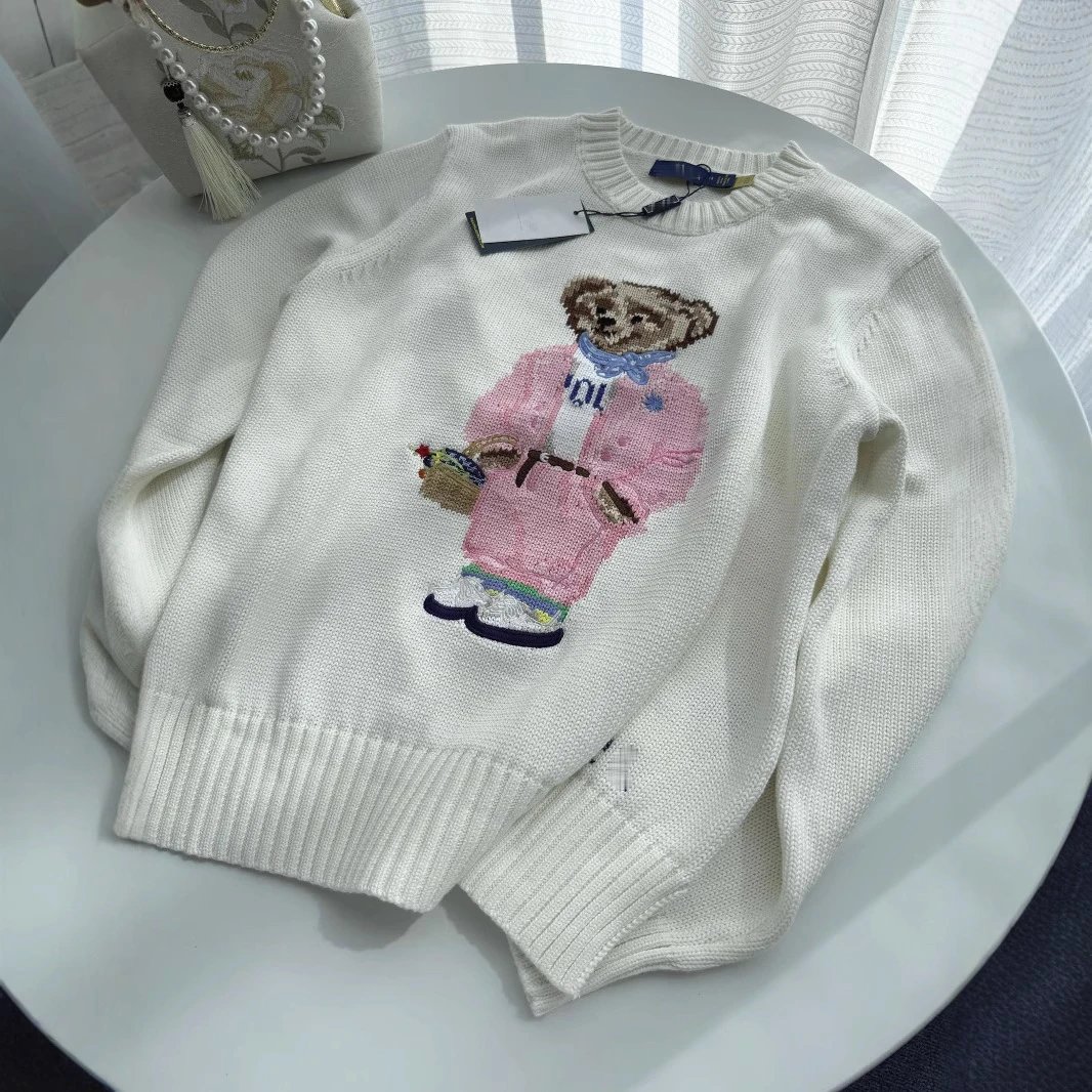 Ralph Lauren White Bear Knit Sweater