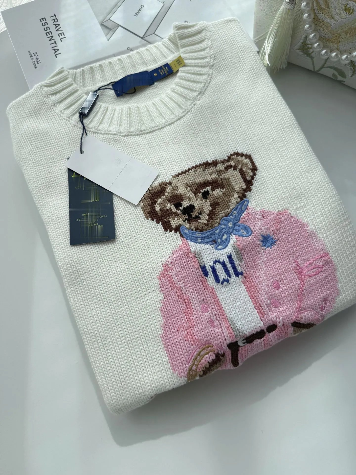 Ralph Lauren Polo Bear Knit Sweater White - 9
