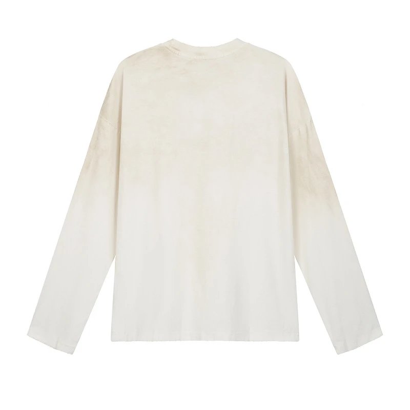 Washed Distressed Letter Print Long Sleeve T-Shirt photo 8