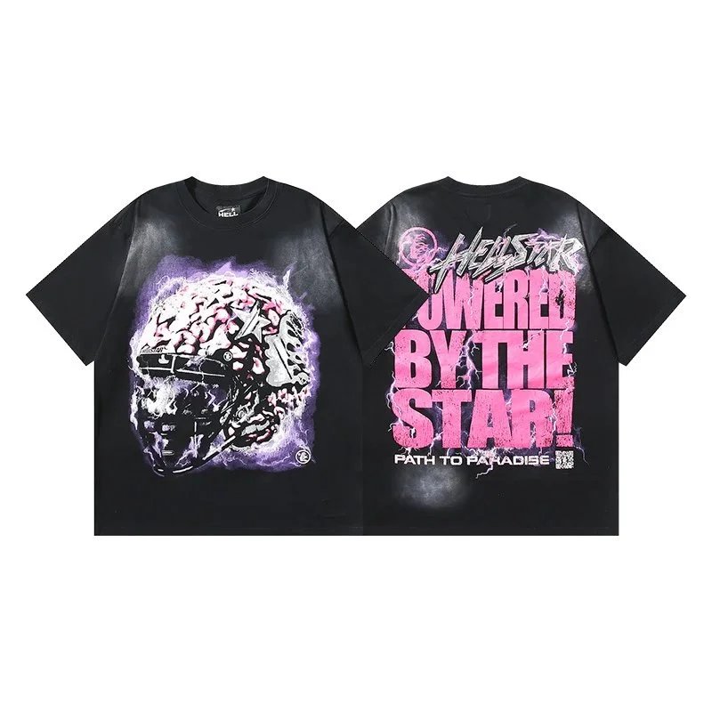 Printed Washed Black T-Shirt photo 6