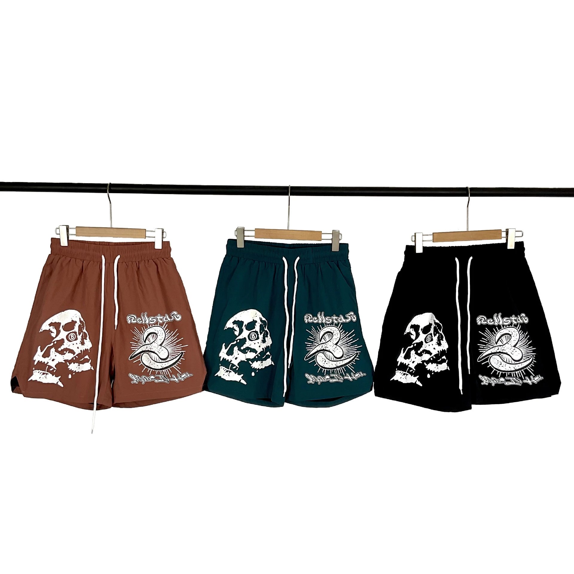 Skull Print Casual Shorts