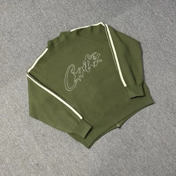 Corteiz Track Jacket Black with White Stripes Outerwear - 13