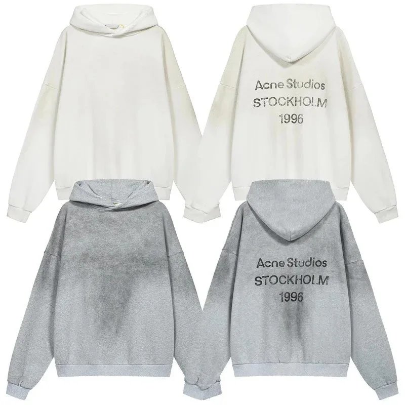 AC washed and worn 1996 letter hoodie sweatshirt