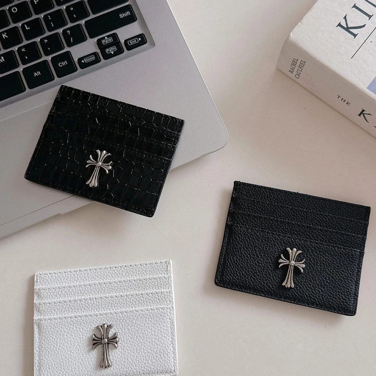 Card holder style Unisex leather case ID bag multi-position card holder