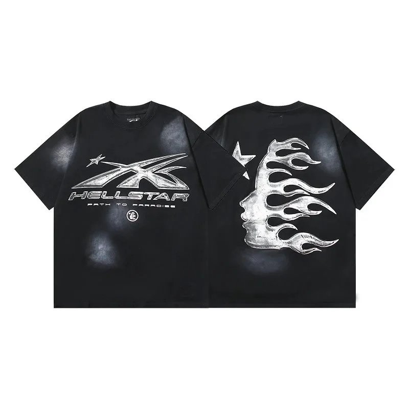 Printed Washed Black T-Shirt photo 5