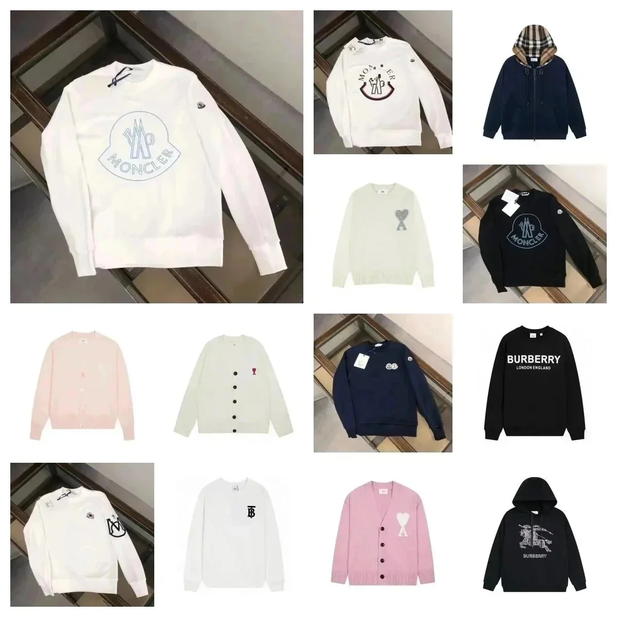 Moncler Hoodies/Sweaters [Multiple Styles Including Logo, Heart, and Checkered Hood Designs]