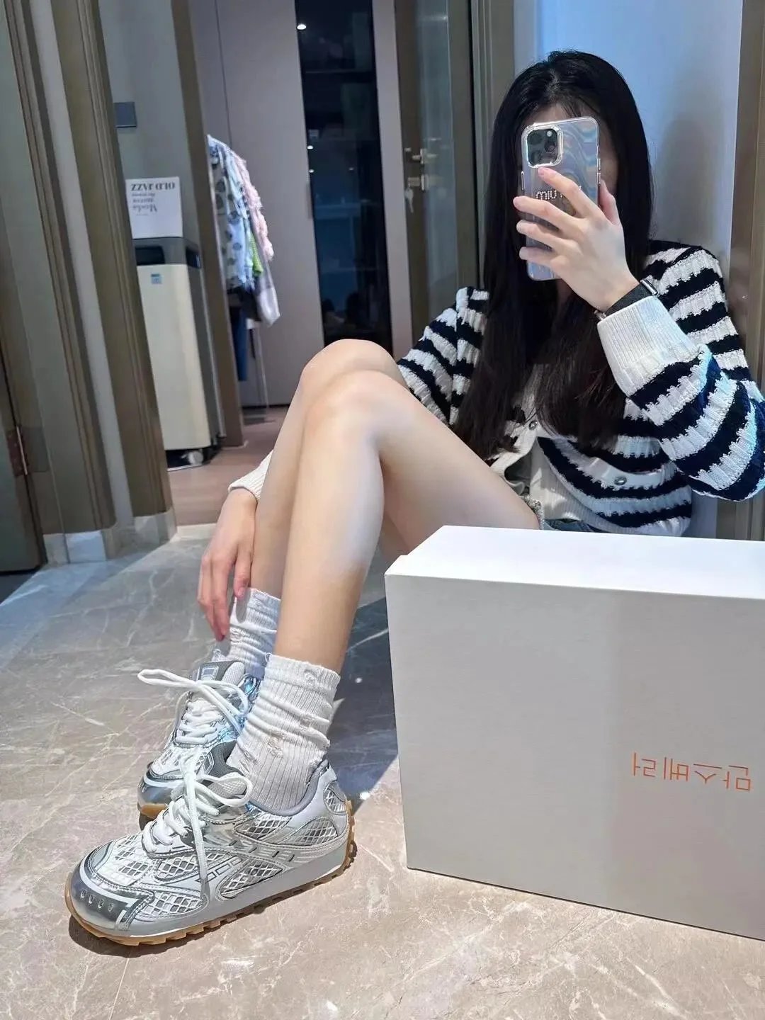 Asics Gel-Lyte III Silver Green Mesh Sneakers - 21