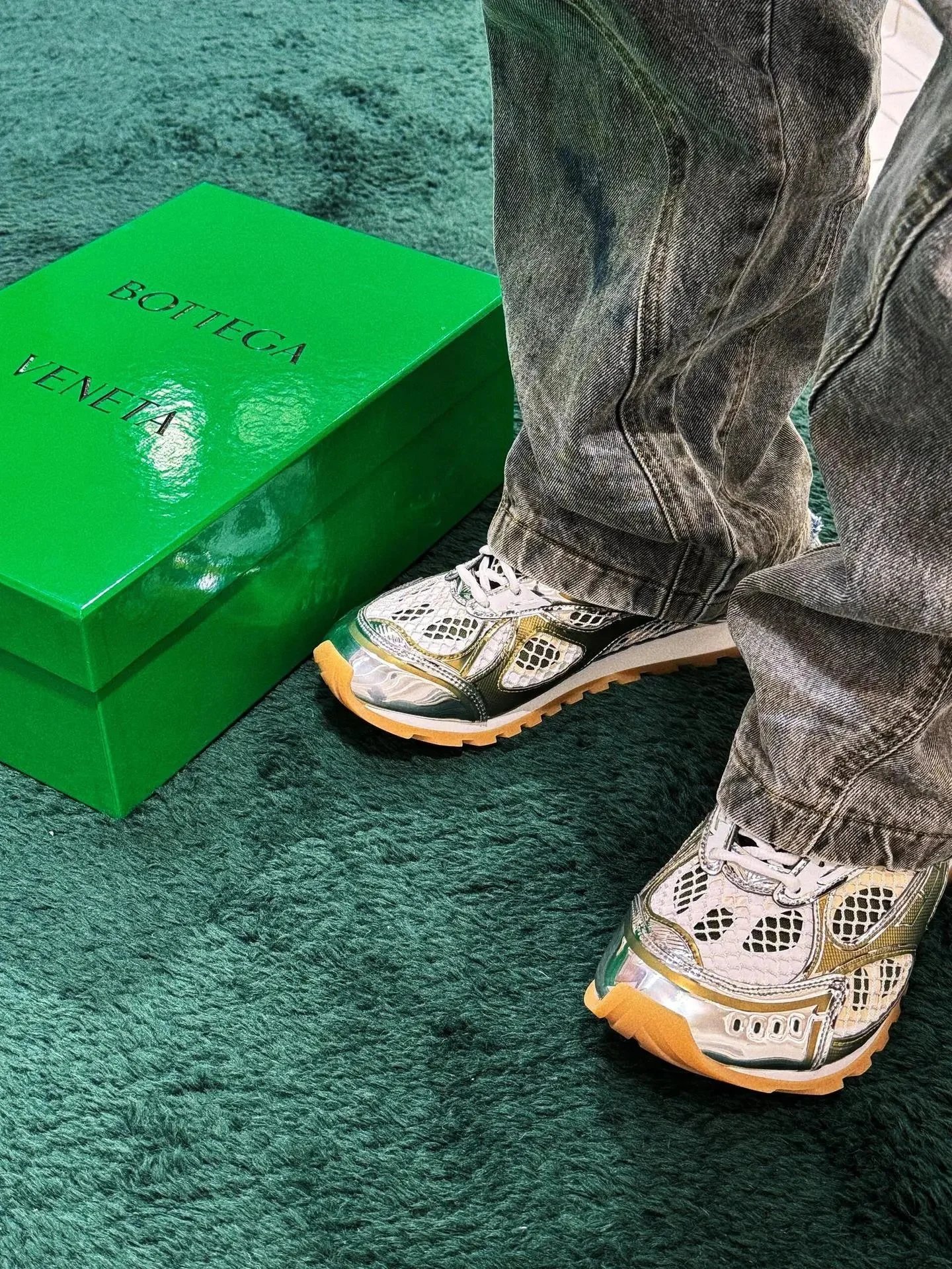 Asics Gel-Lyte III Silver Green Mesh Sneakers - 22