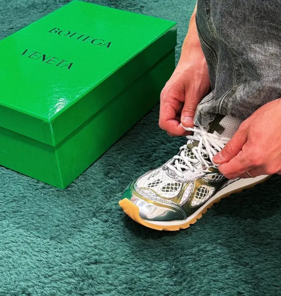 Asics Gel-Lyte III Silver Green Mesh Sneakers - 23