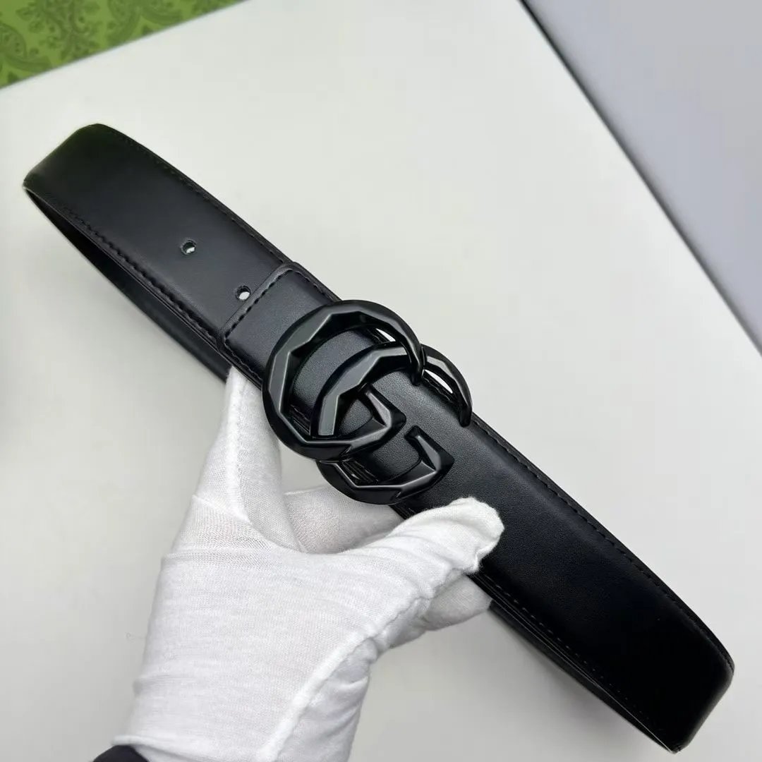Letter print leather belt