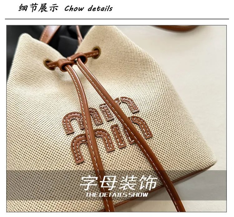 Canvas Bucket Bag Shoulder Crossbody photo 8