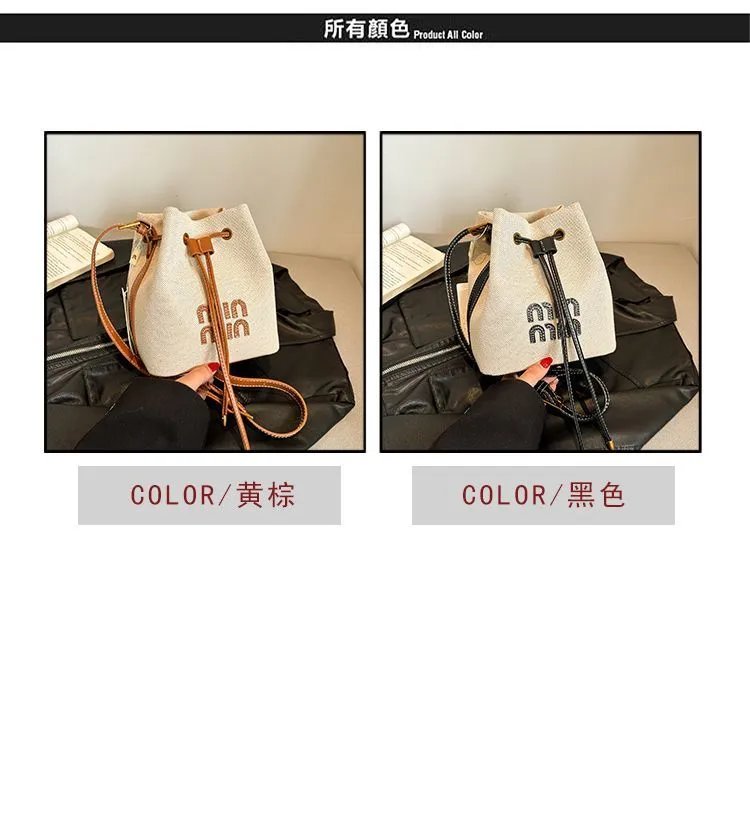 Canvas Bucket Bag Shoulder Crossbody photo 7