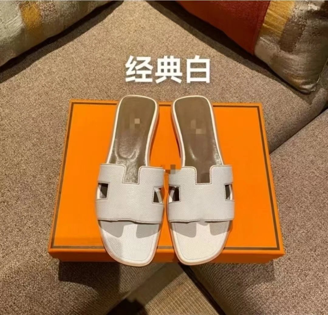 Flat Leather Slides photo 2