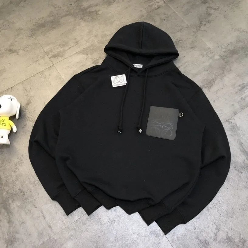 Hooded Sweatshirt with Leather Pocket photo 7