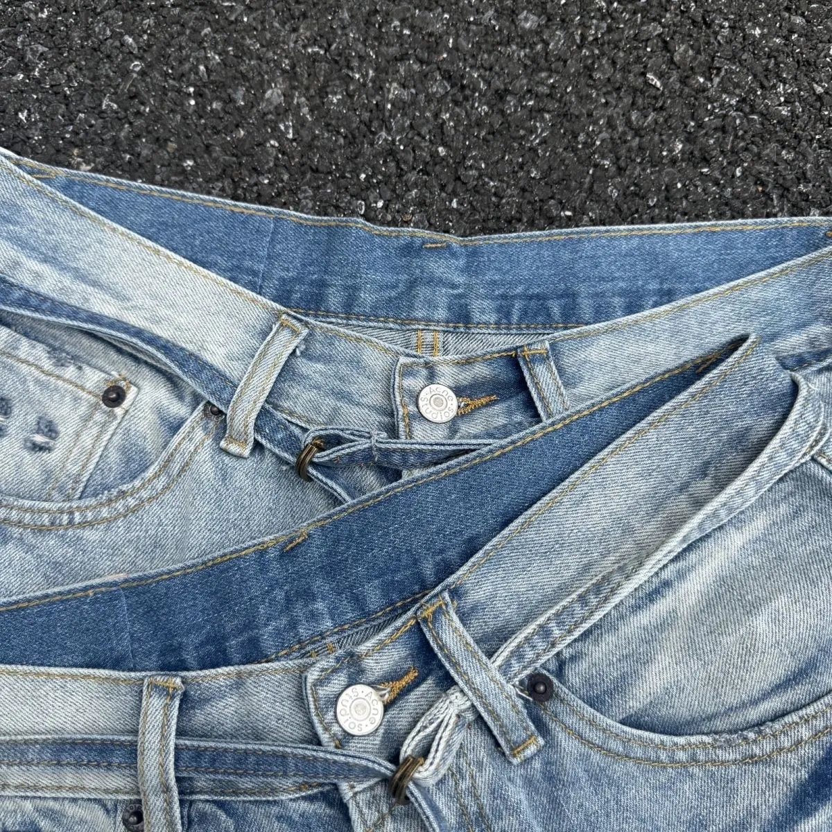 AC Splatter Washed Distressed Denim Shorts photo 6