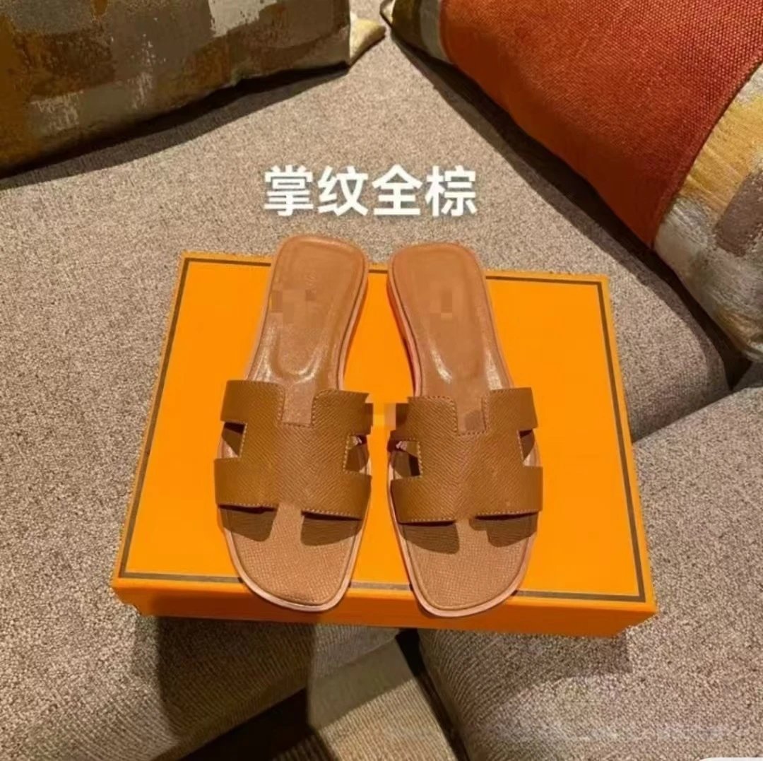 Flat Leather Slides photo 6