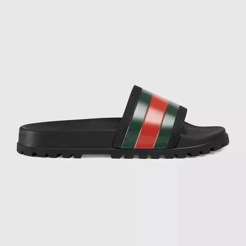 Red Green Stripe Slide Sandal