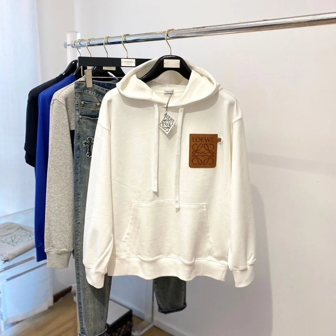 Hooded Sweatshirt with Leather Pocket photo 8