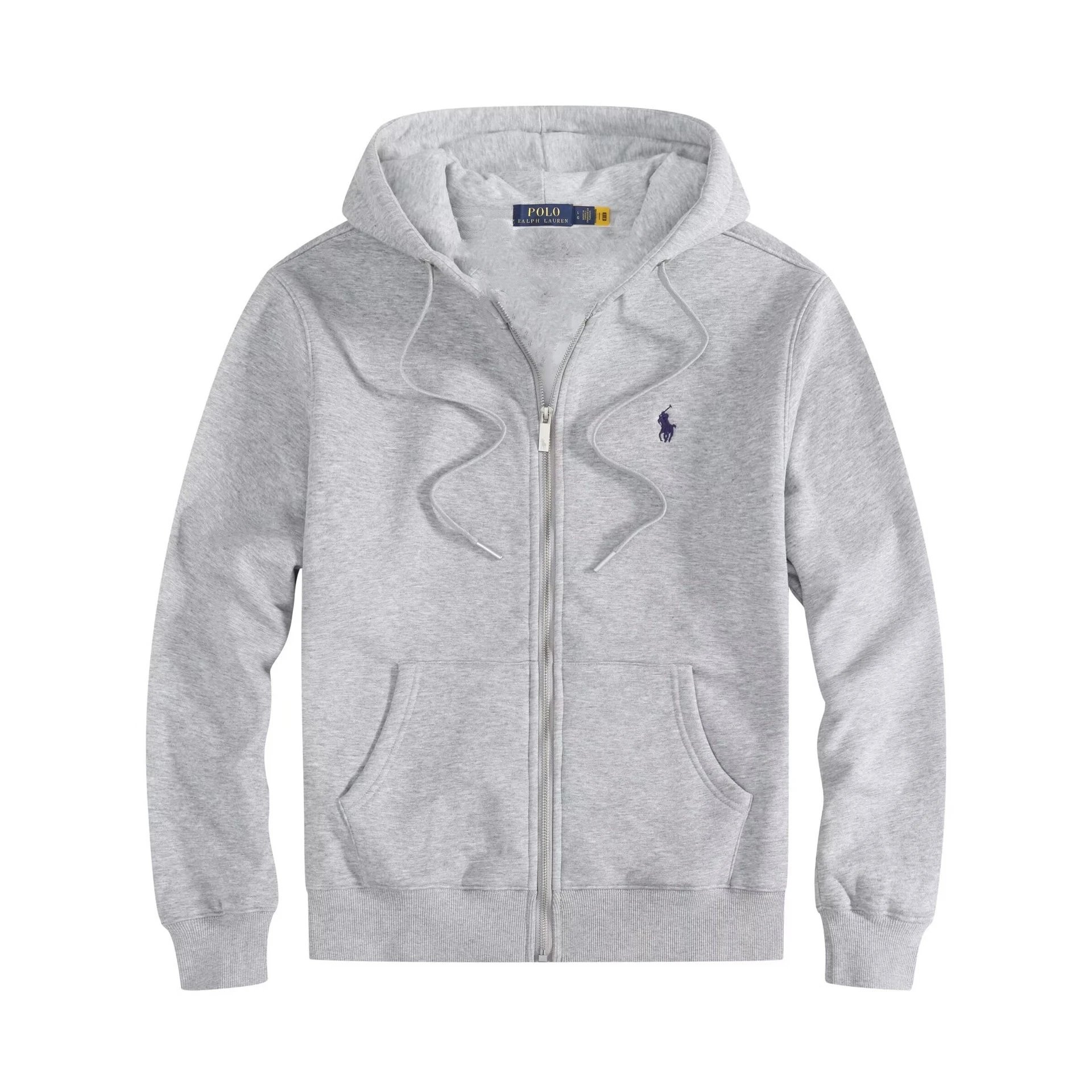 Zip-Up Gray with Cyan Logo