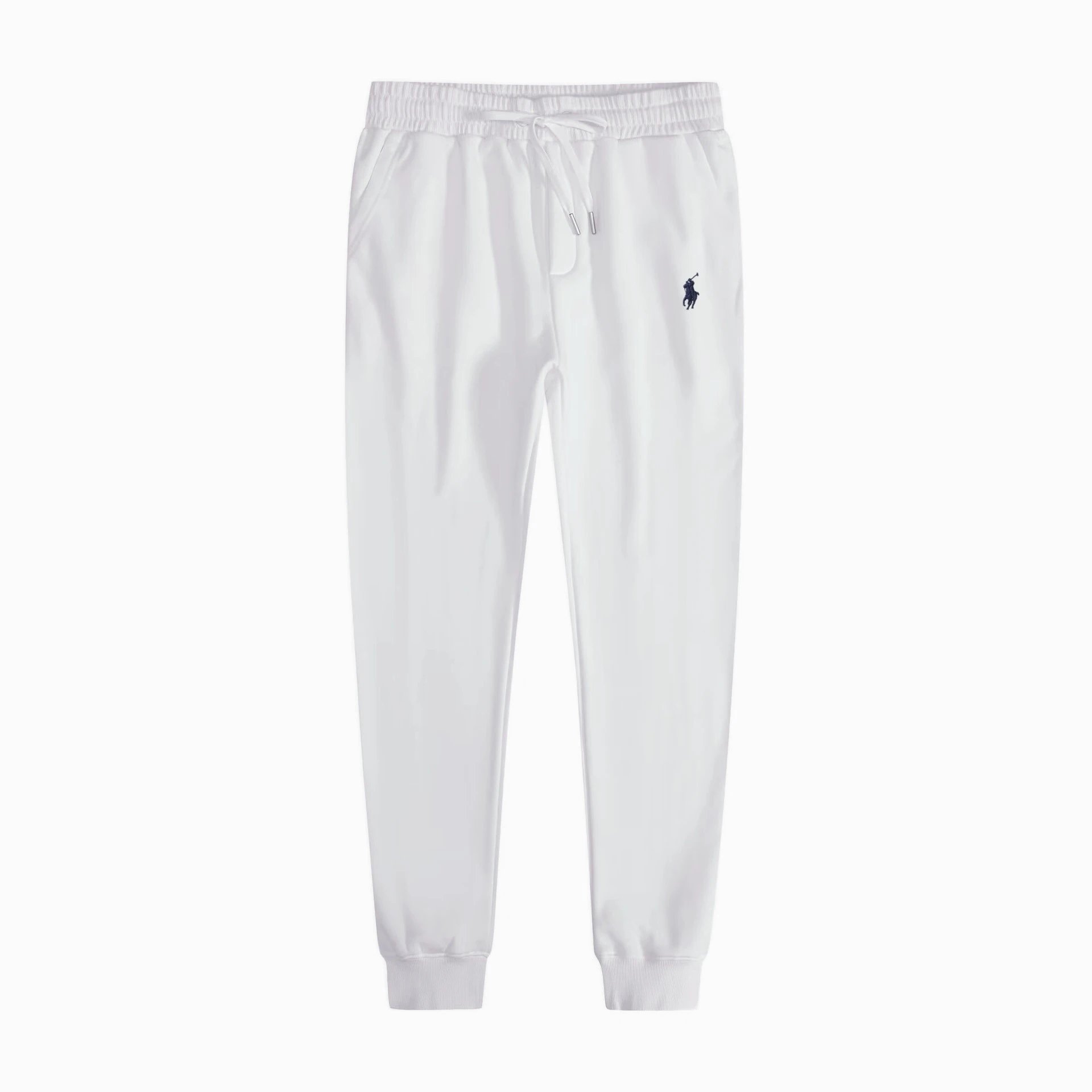 Sweatpants White with Cyan Logo