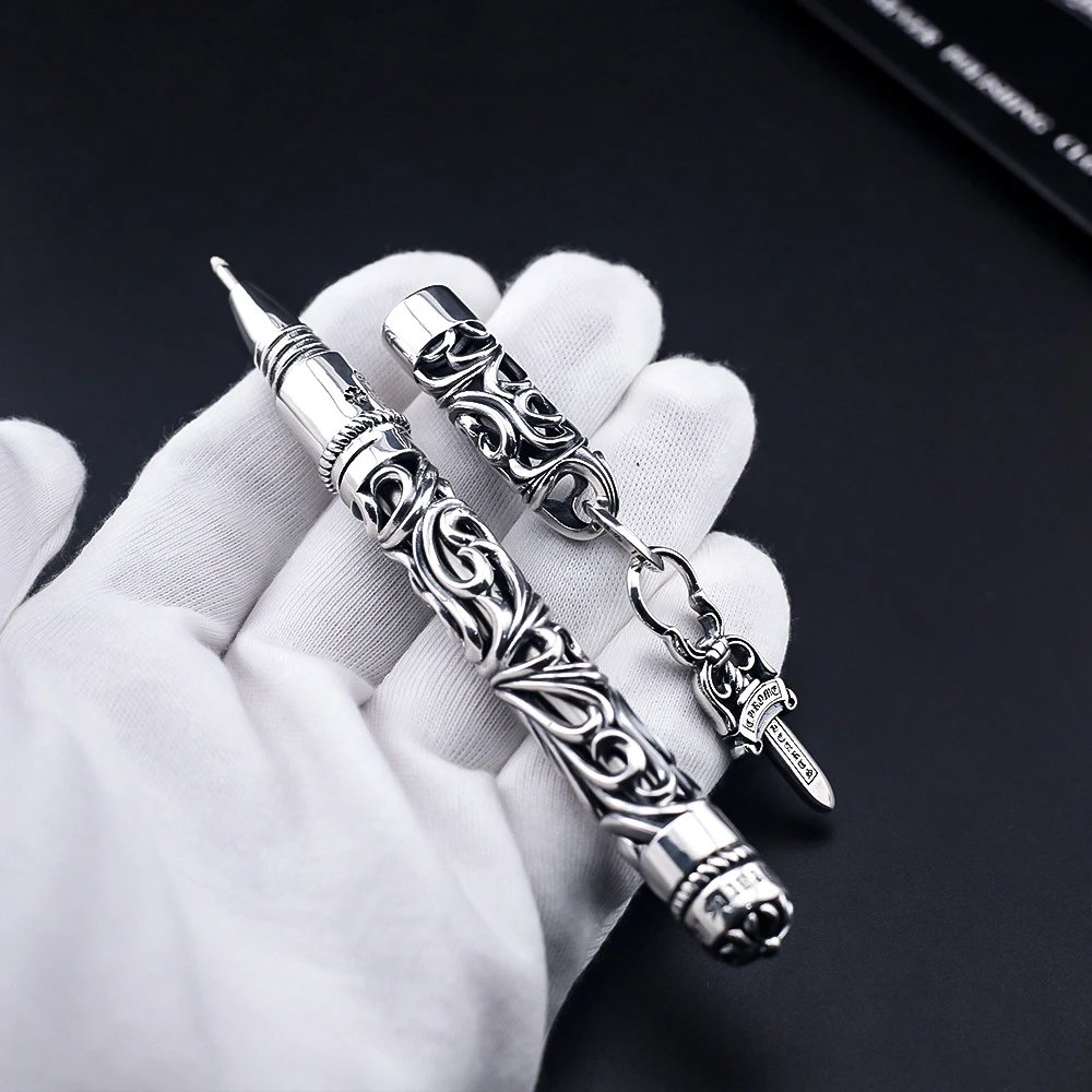 Chrome Hearts Silver Ornate Fountain Pen