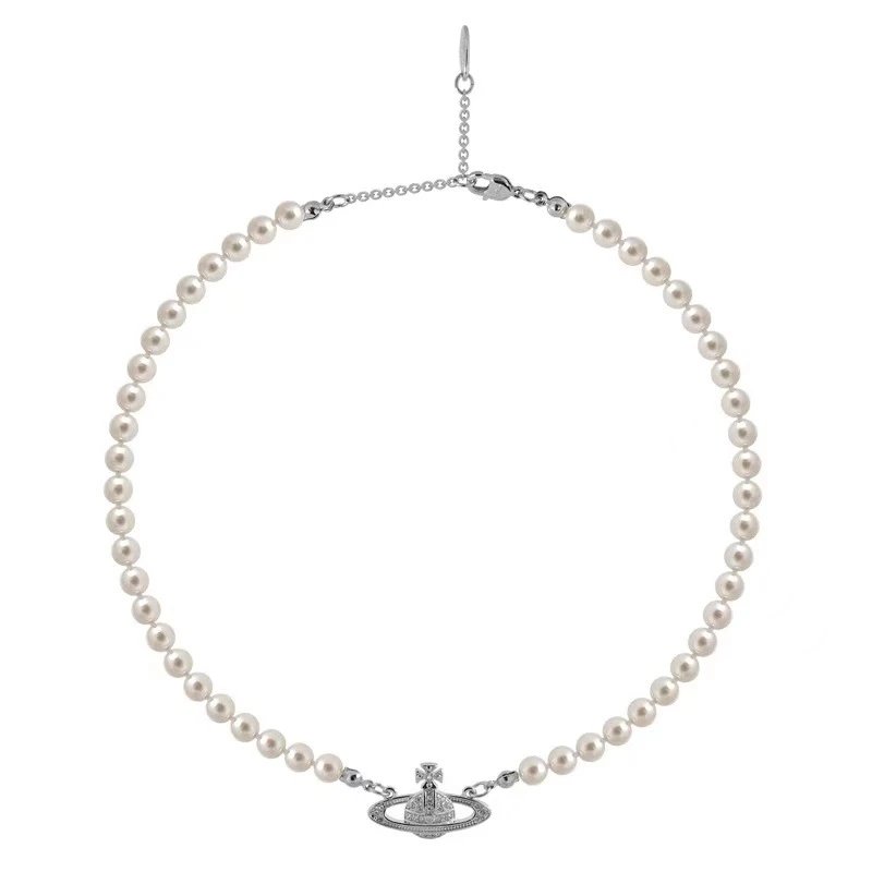 Pearl Saturn Necklace Sweater Chain