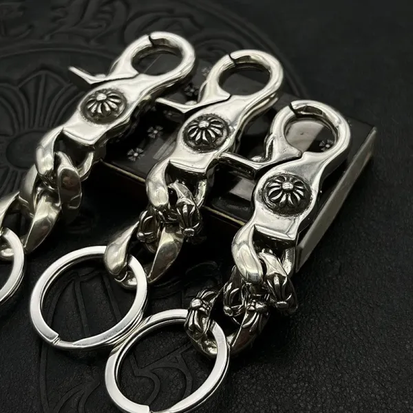 Chrome Hearts Cross Pendant Keychain Silver Accessories Jewelry - 4