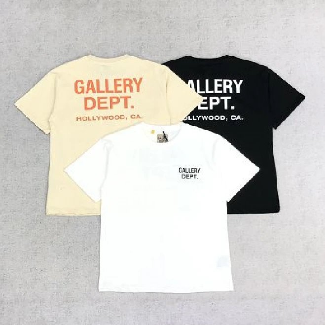 Gallery Dept White Logo Cotton Crew Neck T-Shirt