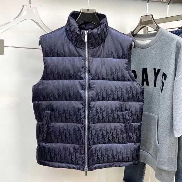 Dior Oblique Monogram Quilted Vest Navy - 1