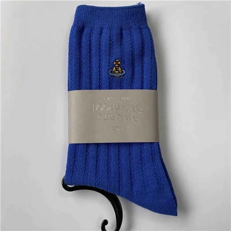 Vivienne Westwood Orb Embroidered Cable Knit Socks Purple - 3