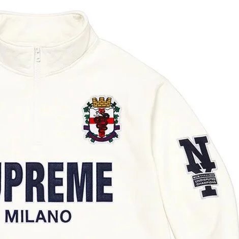 Supreme White Half-Zip Sweatshirt