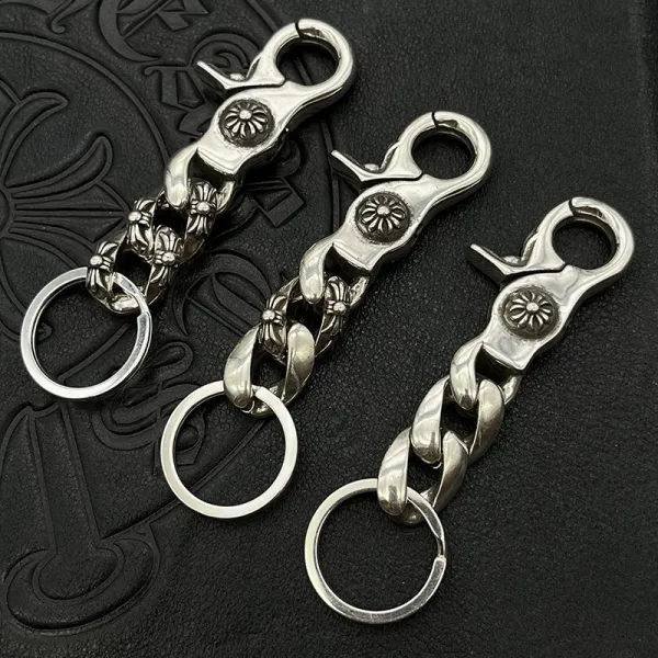 Chrome Hearts Cross Pendant Keychain Silver Accessories Jewelry - 3