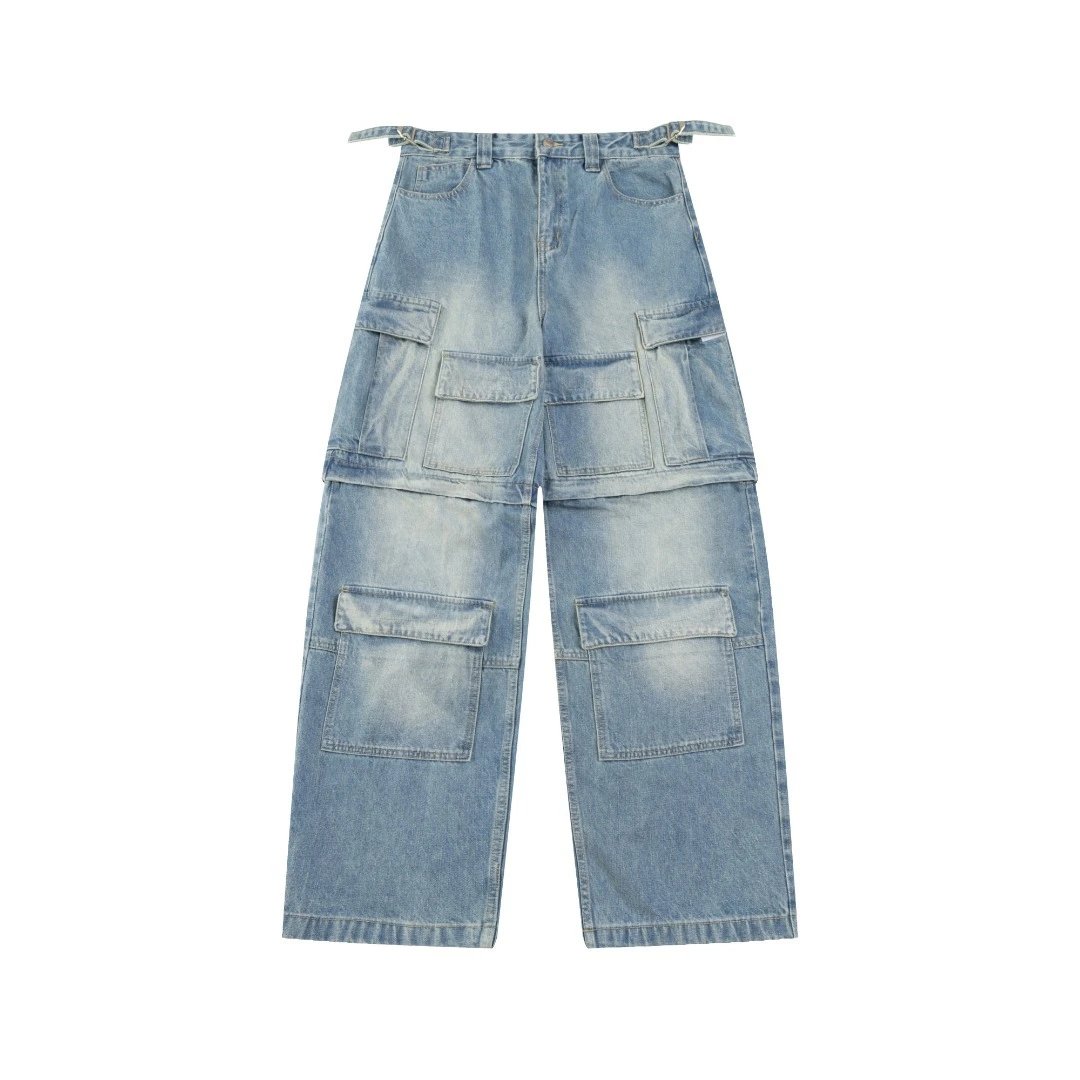 Light Blue Cargo Denim Pants