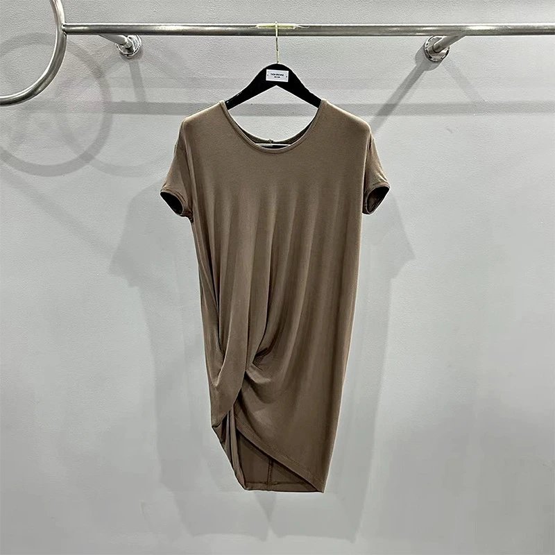 Khaki Short Sleeve Knit Dress