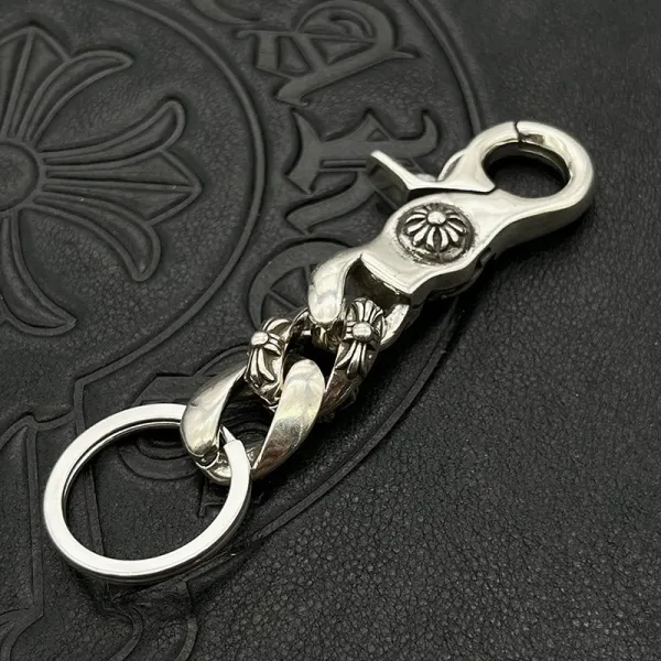 Chrome Hearts Cross Pendant Keychain Silver Accessories Jewelry - 6