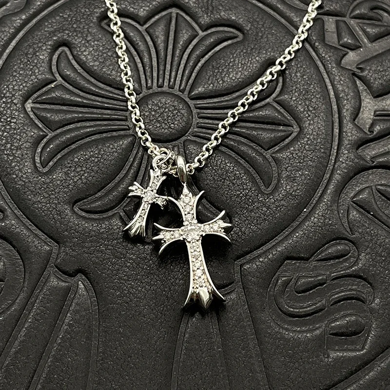 Chrome hearts double cross necklace