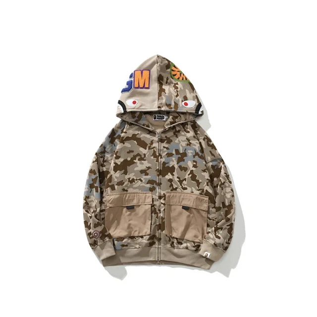 A Bathing Ape Hoodies & Sweatshirts Shark full-zip camouflage hoodie product detail image 22