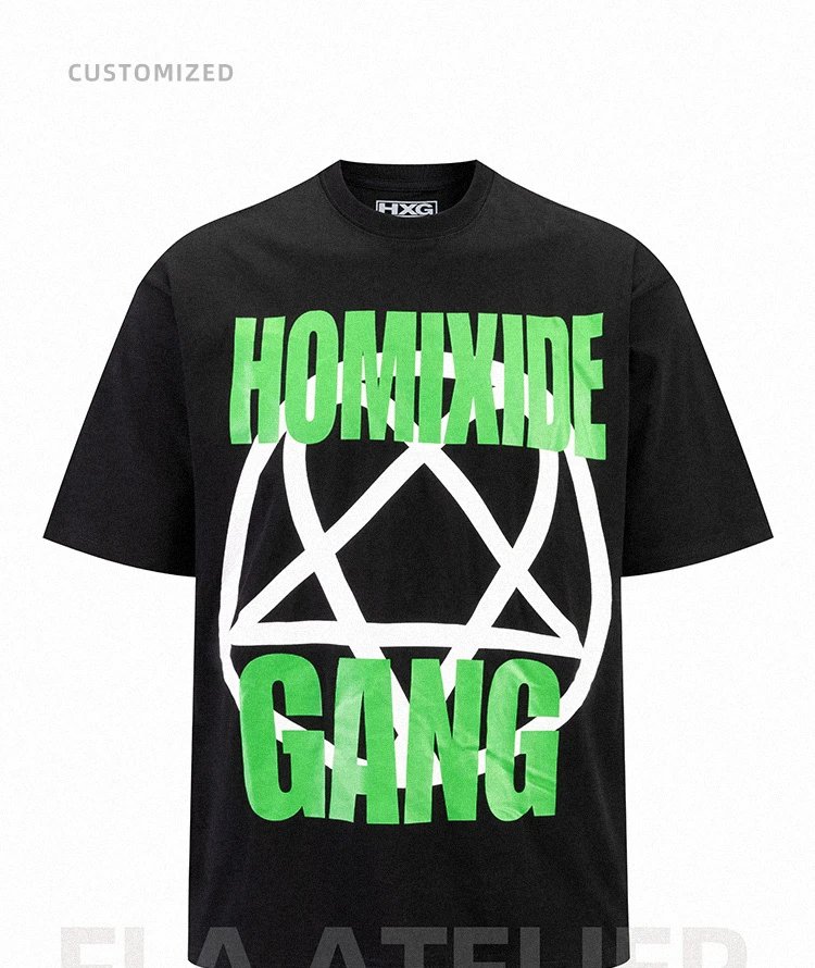 Homixide Gang Black Graphic Oversized Cotton T-Shirt
