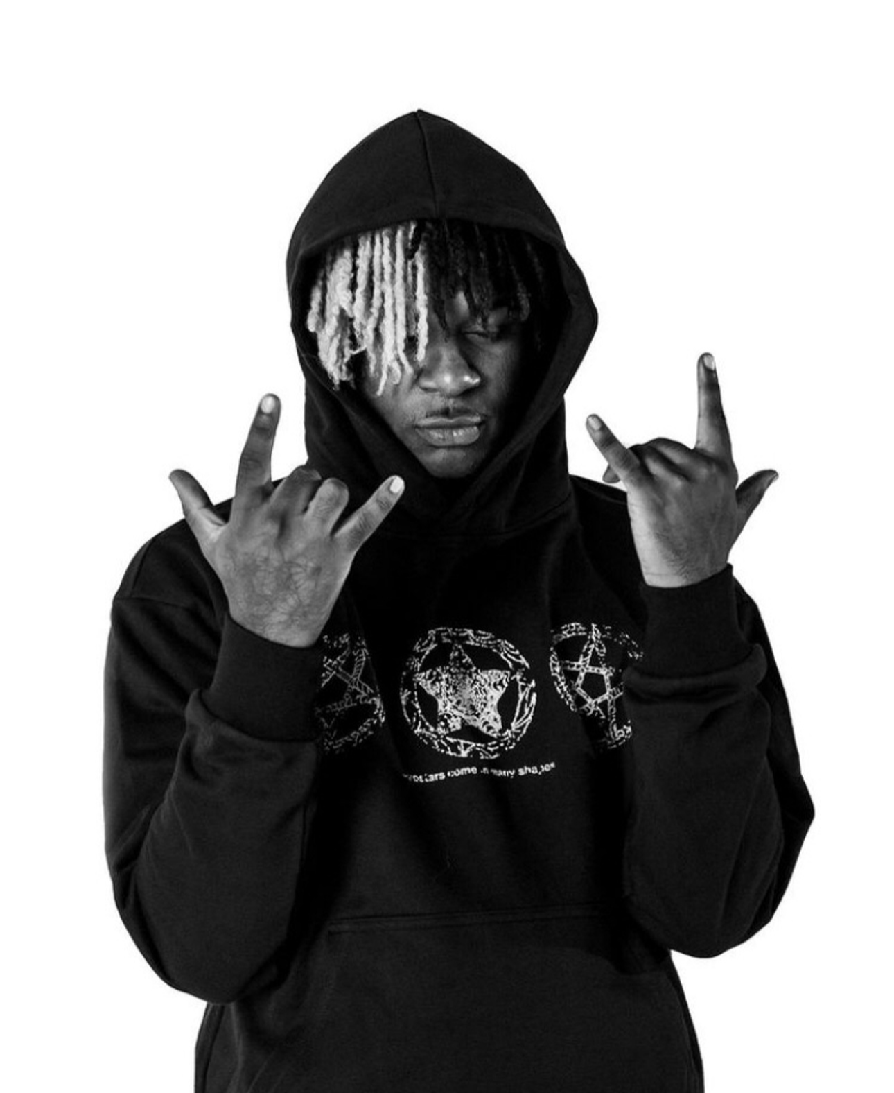 Black Hooded Pullover Sweatshirt