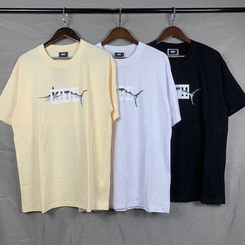 Kith Beige Sailfish Logo Cotton Crew Neck T-Shirt