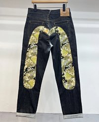Black Crane Jacquard Embroidered Jeans